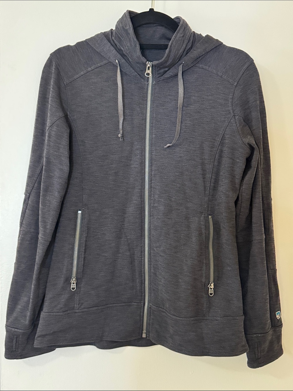 Kuhl Charcoal Full-Zip Hooded Lightweight Jacket/Sweatshirt